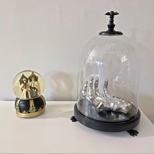 Large Bat Cloche w/ Skeleton Hand